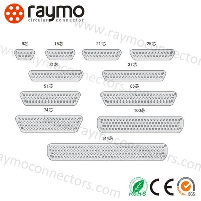 J30J Series 9-Pin Connector 500VAC 2.54mm Grid